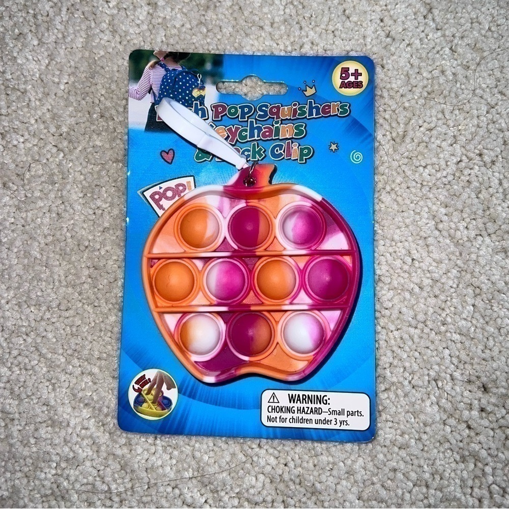 Push Pop Squishers Keychains and Back Clip